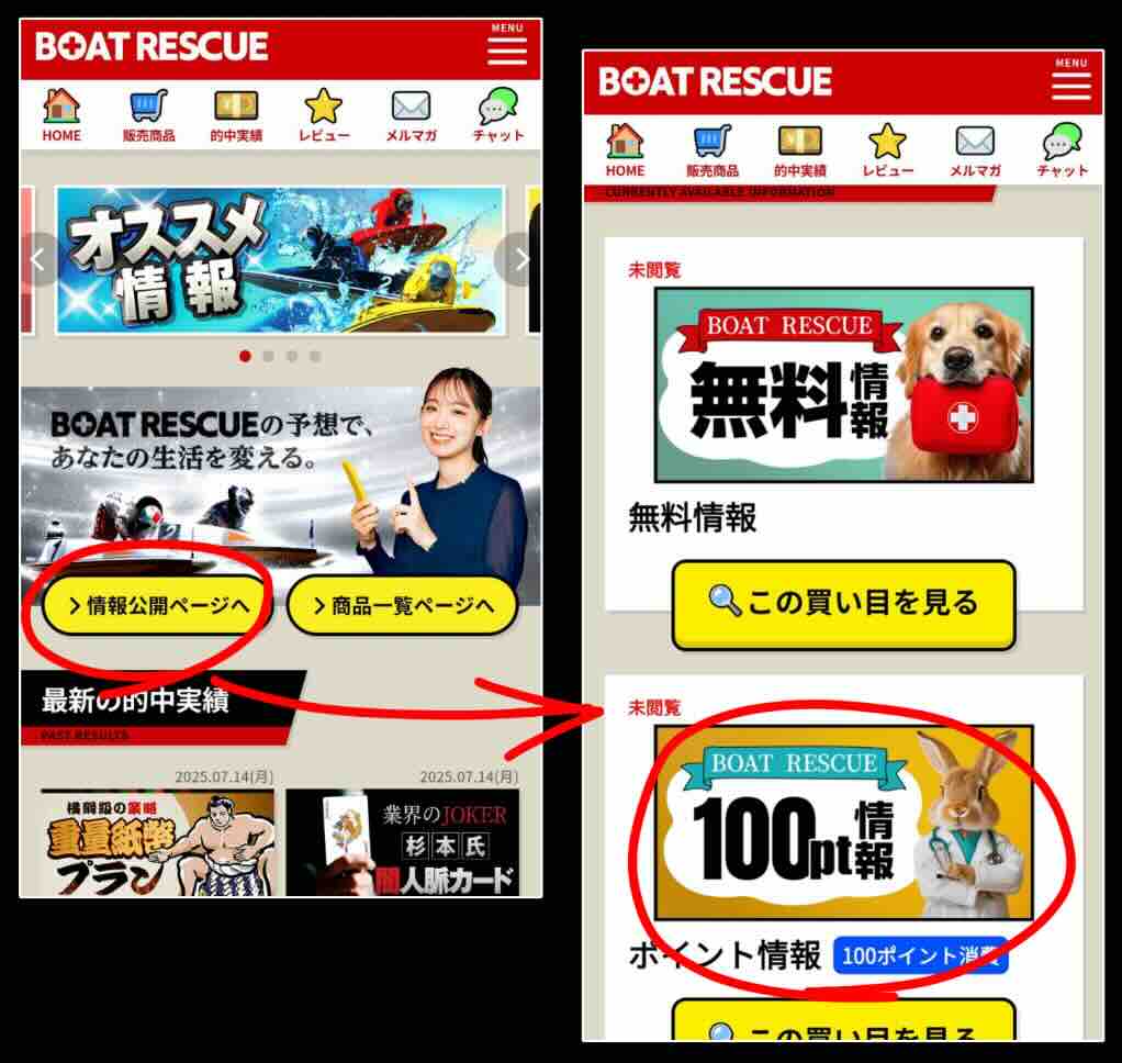 ボートレスキューという競艇予想サイト(ボートレース予想サイト)の無料予想を確認する